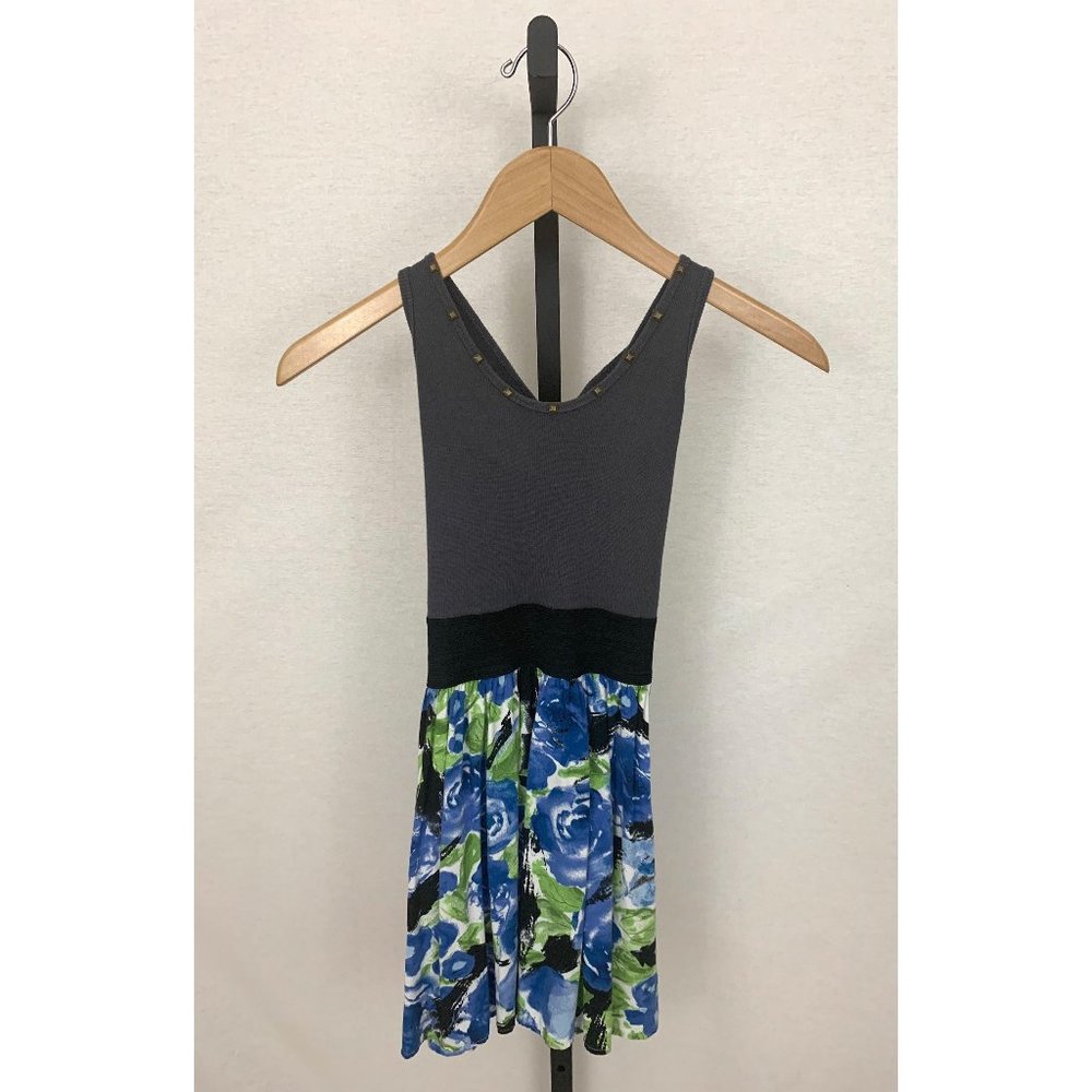 Blue Floral and Grey Top